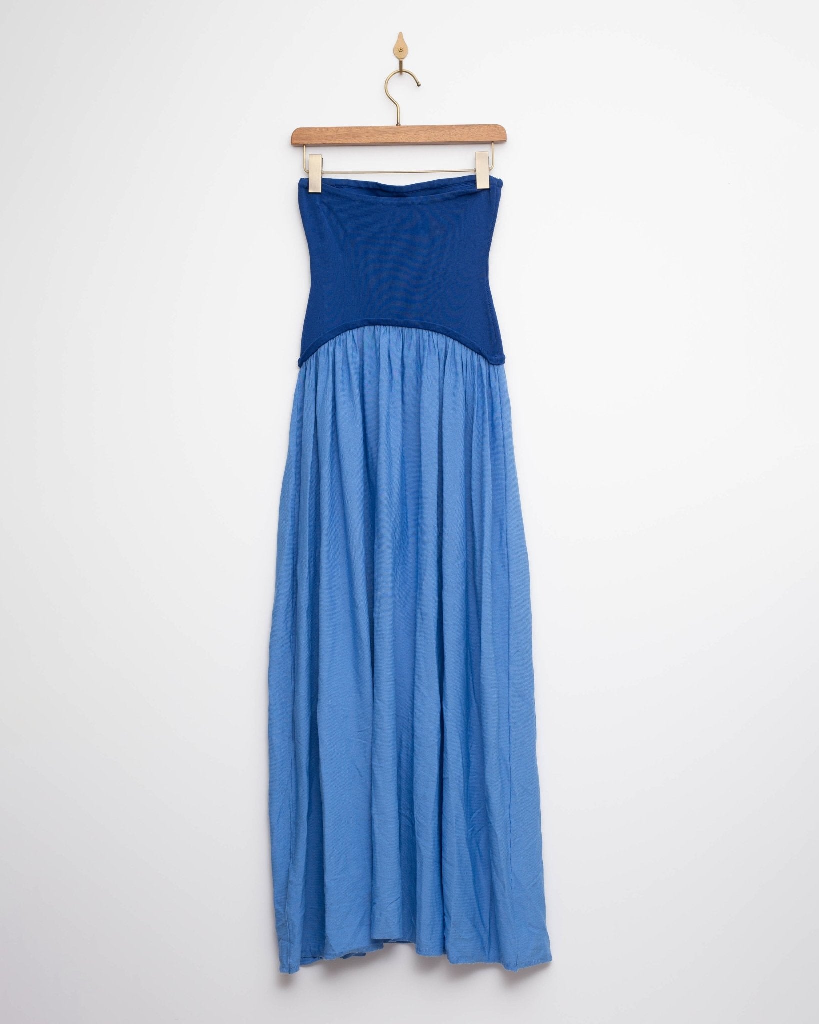 Solid & Striped The Strapless Soglio Dress in Blue Size S - Wind & Song