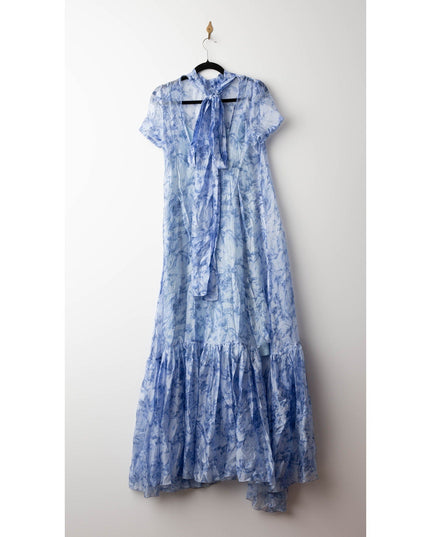 Staud Blue Floral Organza Gown - Size S - Wind & Song