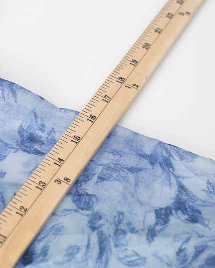 Staud Blue Floral Organza Gown - Size S - Wind & Song