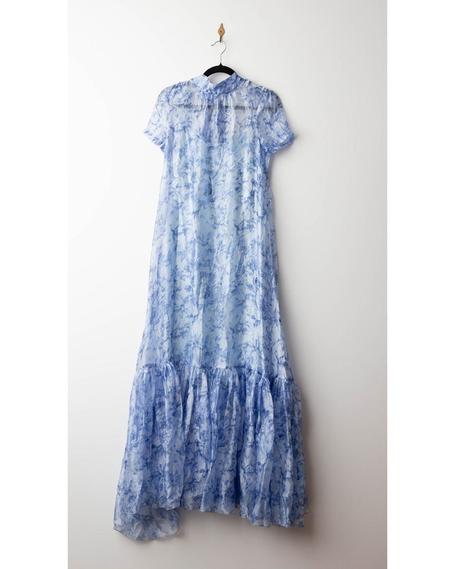 Staud Blue Floral Organza Gown - Size S - Wind & Song