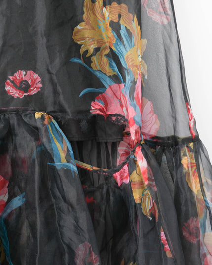 Staud Floral Organza Calluna Dress in First Bloom Night - Wind & Song