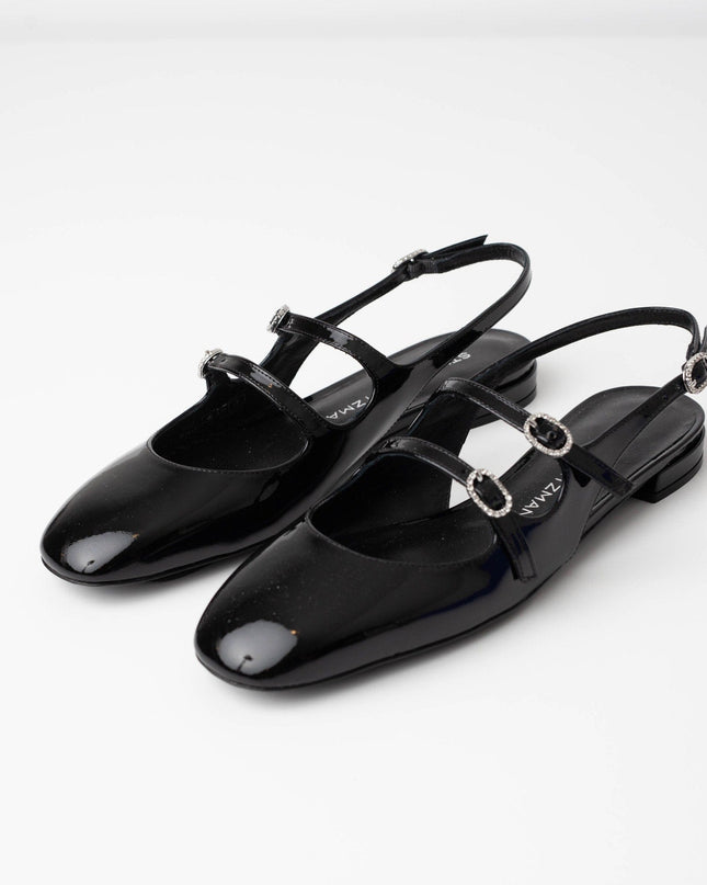 Stuart Weitzman Clarice Patent Leather Slingback Flats - Wind & Song