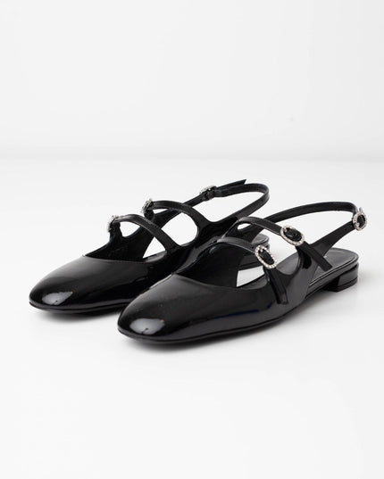 Stuart Weitzman Clarice Patent Leather Slingback Flats - Wind & Song