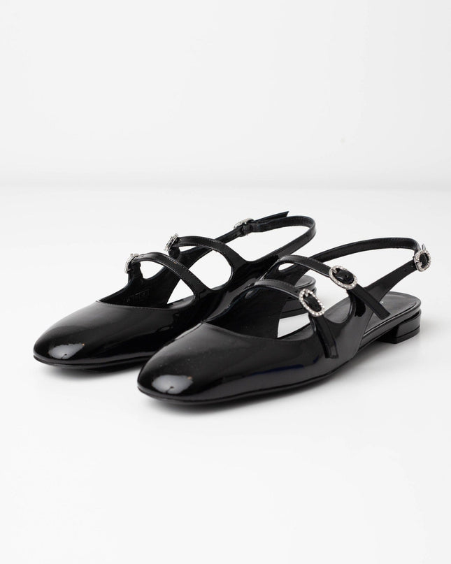 Stuart Weitzman Clarice Patent Leather Slingback Flats - Wind & Song