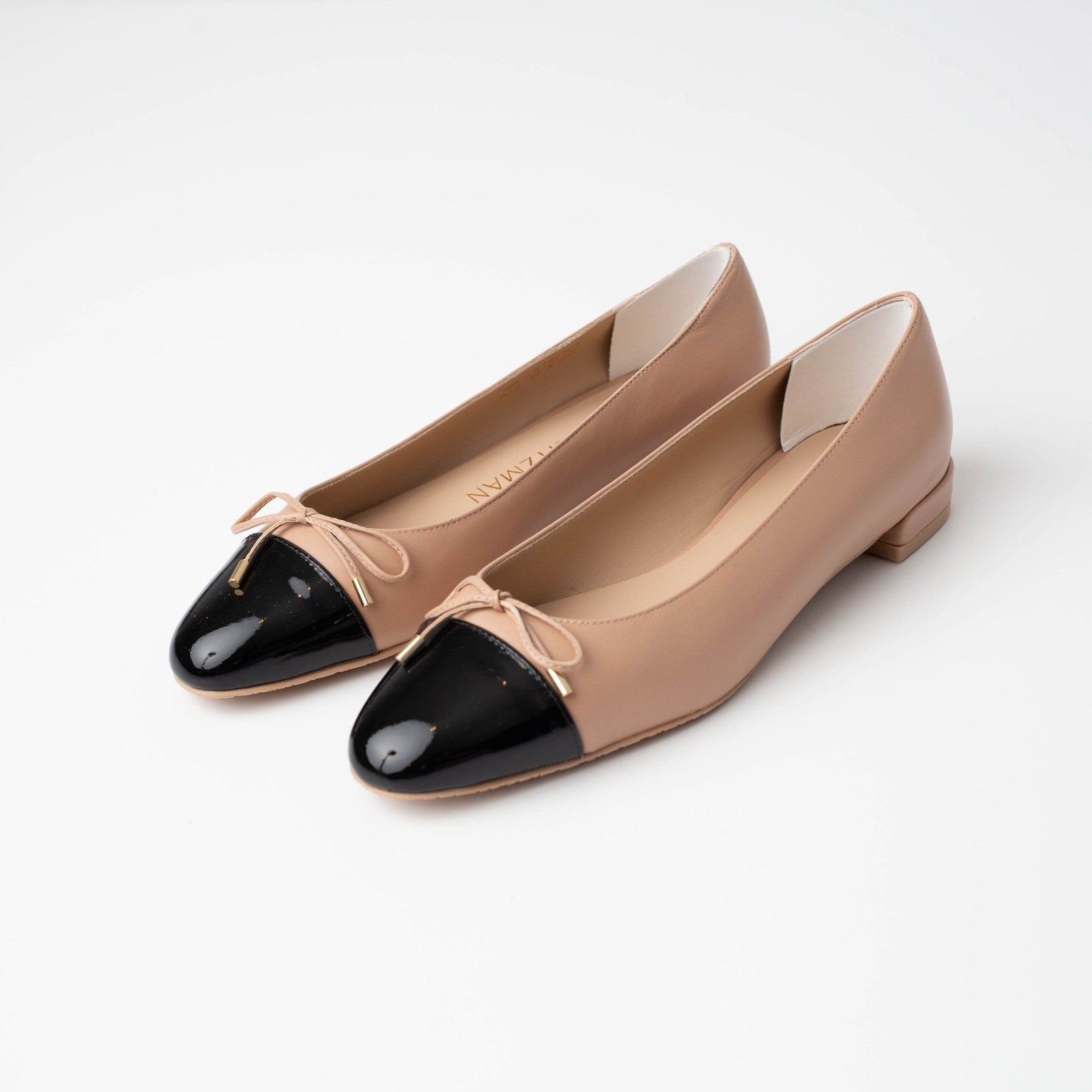 Stuart Weitzman Sleek Bow Leather Ballerina Flats - Wind & Song