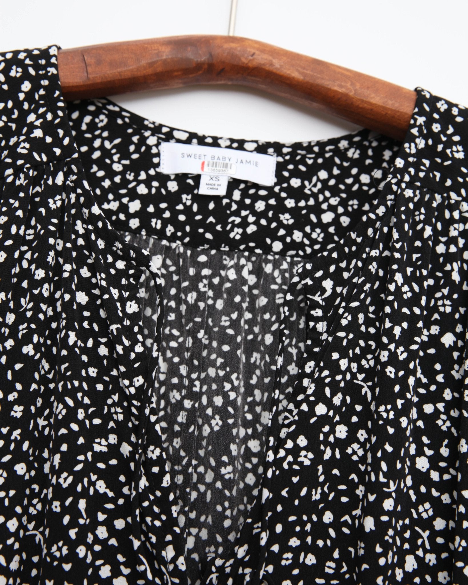 Sweet Baby Jamie Black Ditsy Midi Dress - Wind & Song