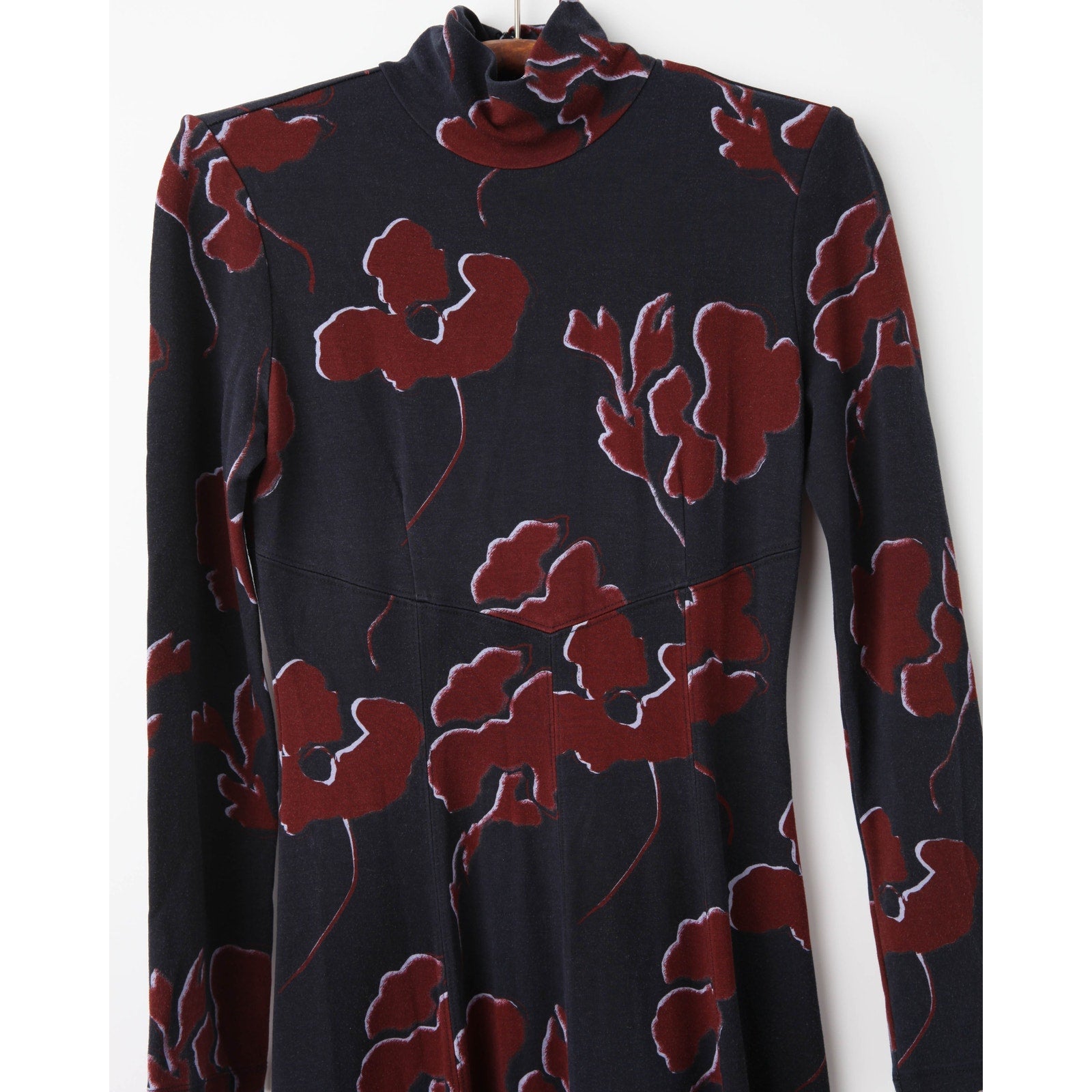 Tanya Taylor Thea long - sleeve floral turtleneck midi dress - Wind & Song