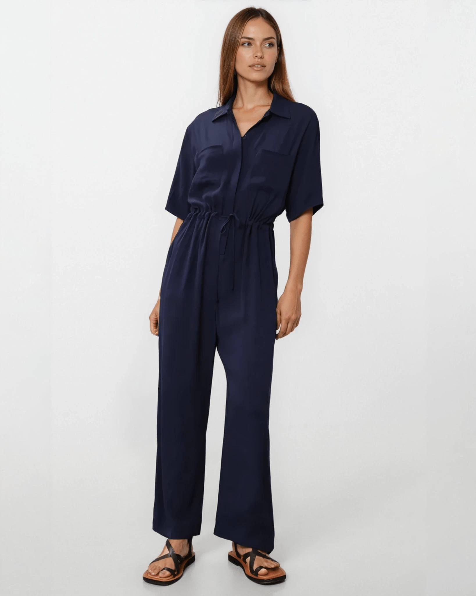 Thakoon Collective Navy Short Sleeve Jumpsuit - Wind & Song
