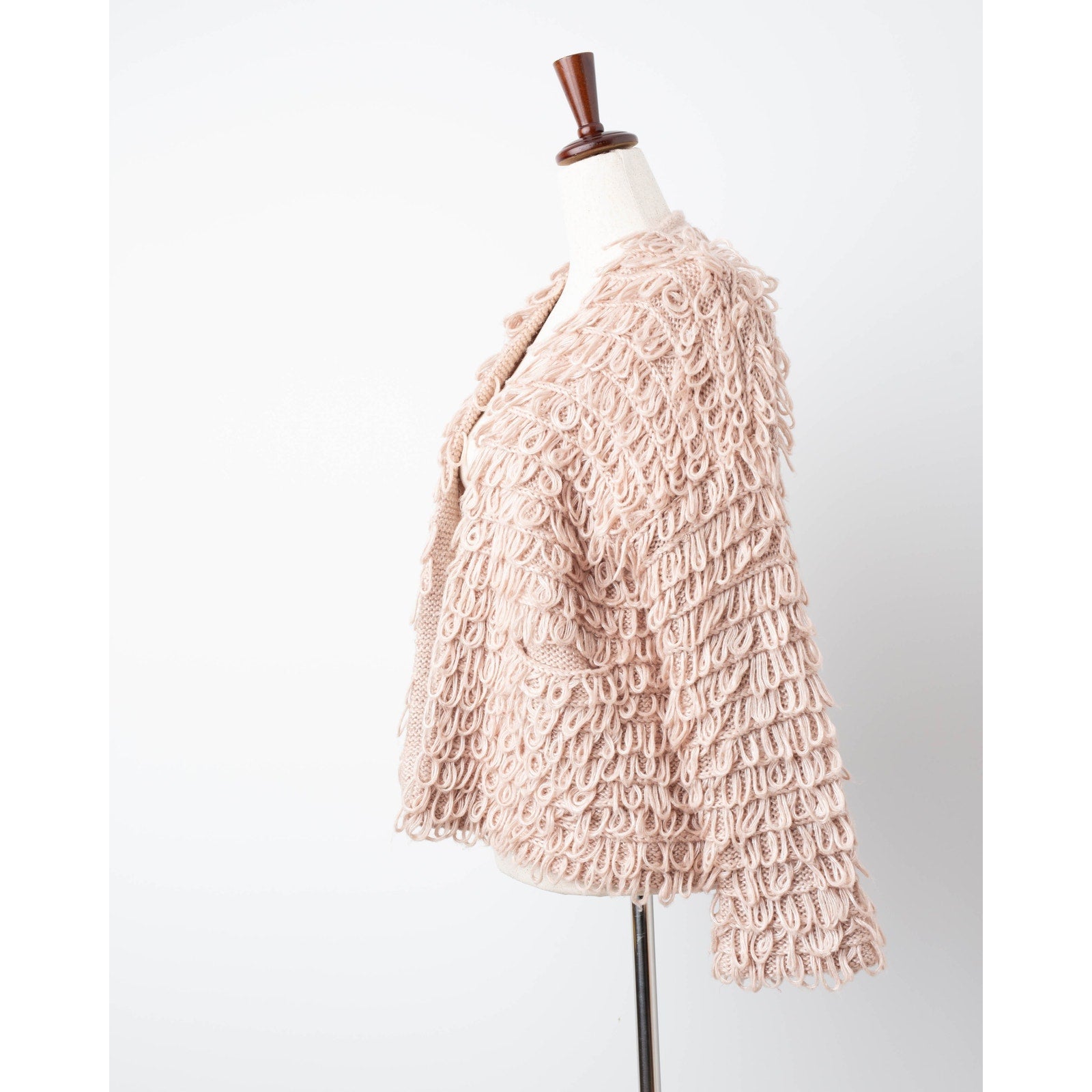 The Great. The Short Monster Loop Knit Cardigan Sweater Open Front TanAIAI - Wind & Song