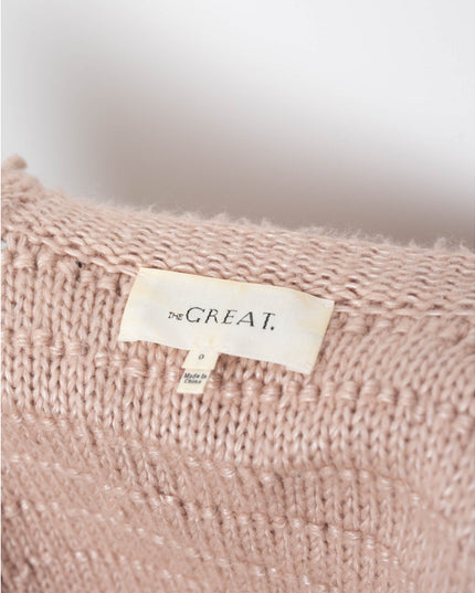 The Great. The Short Monster Loop Knit Cardigan Sweater Open Front TanAIAI - Wind & Song