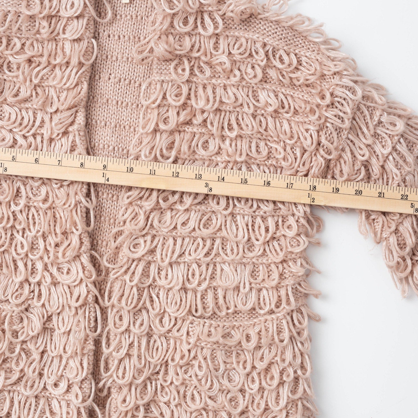 The Great. The Short Monster Loop Knit Cardigan Sweater Open Front TanAIAI - Wind & Song