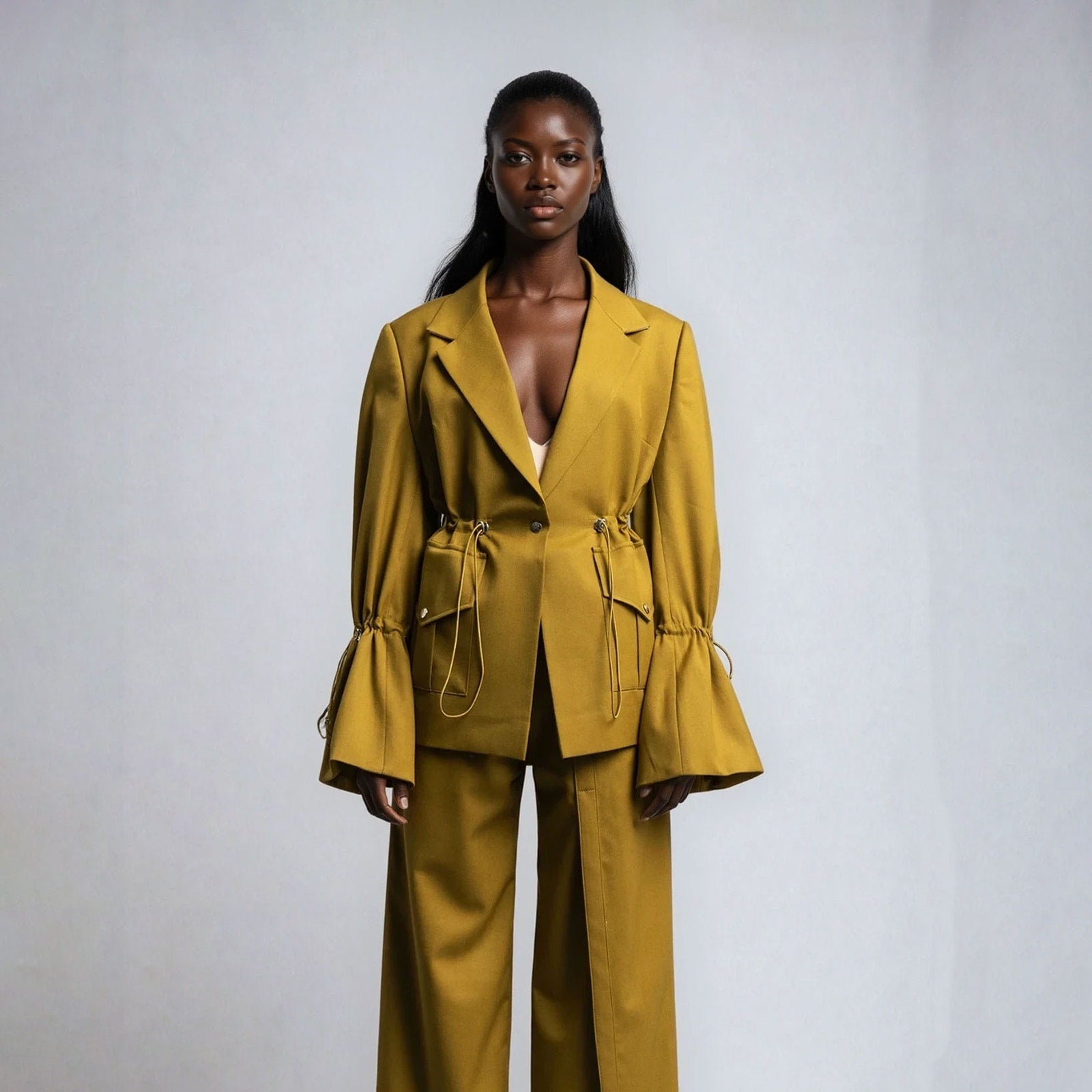 Thebe Magugu Toggle Waist Tailored Jacket Size M - Wind & Song