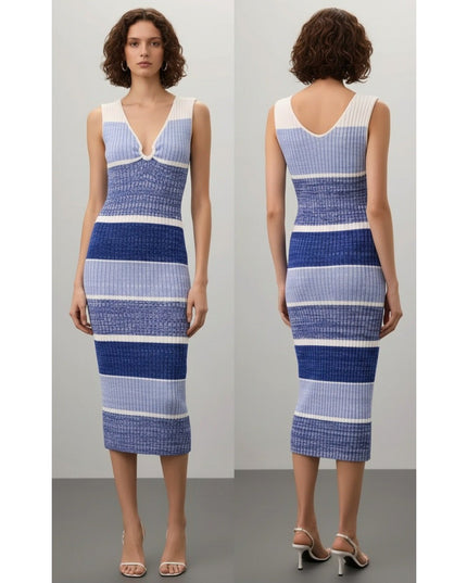 Toccin Sadie Sleeveless Striped Midi Dress - Size XL - Wind & Song