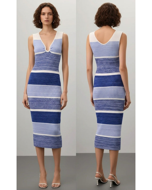 Toccin Sadie Sleeveless Striped Midi Dress - Size XL - Wind & Song