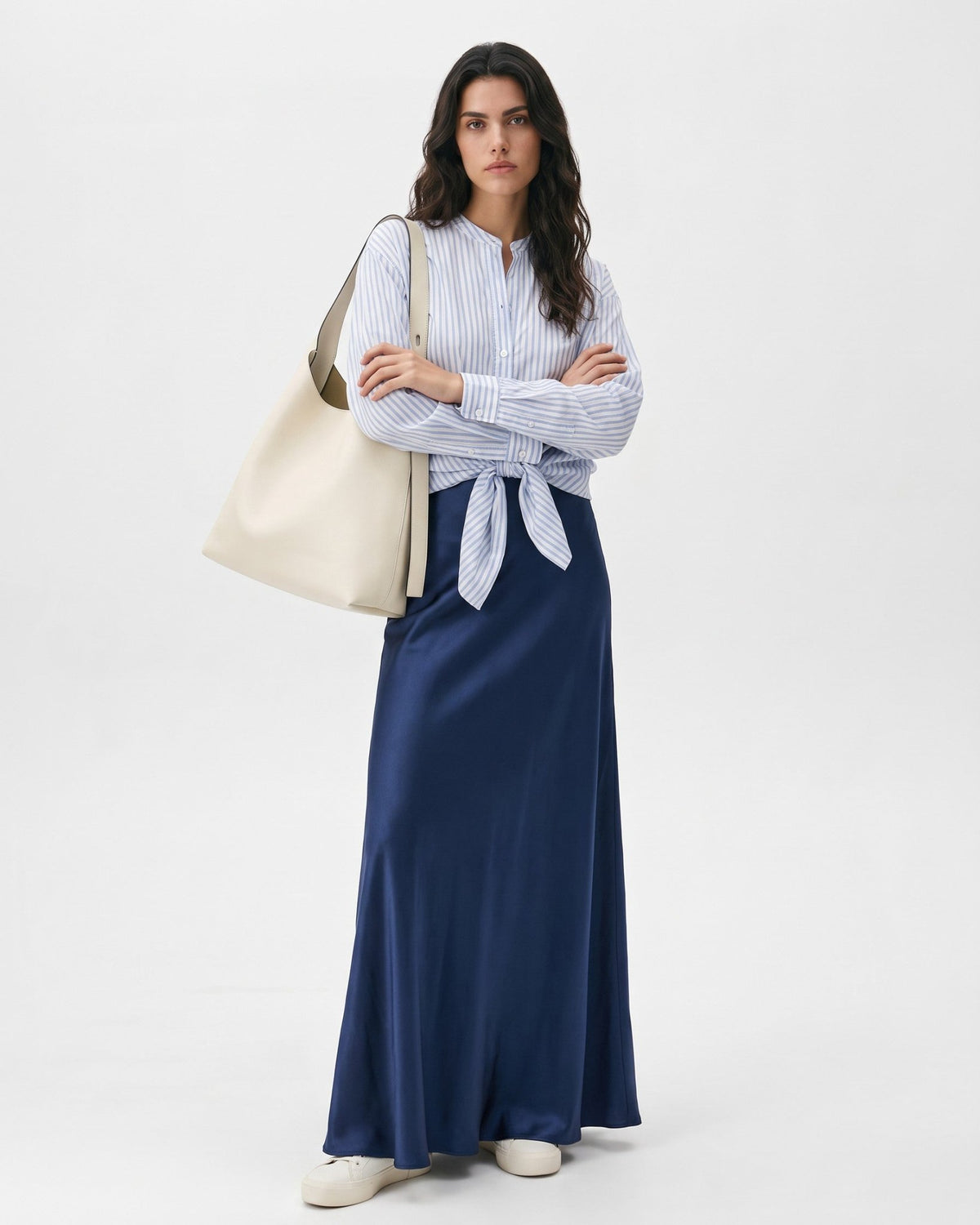 Tory Burch Romy Pebbled Leather Hobo Bag – Light Cream - Wind & Song