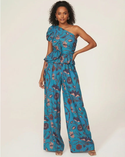 Ulla Johnson Solana Asymmetrical Blue Floral Jumpsuit - Wind & Song