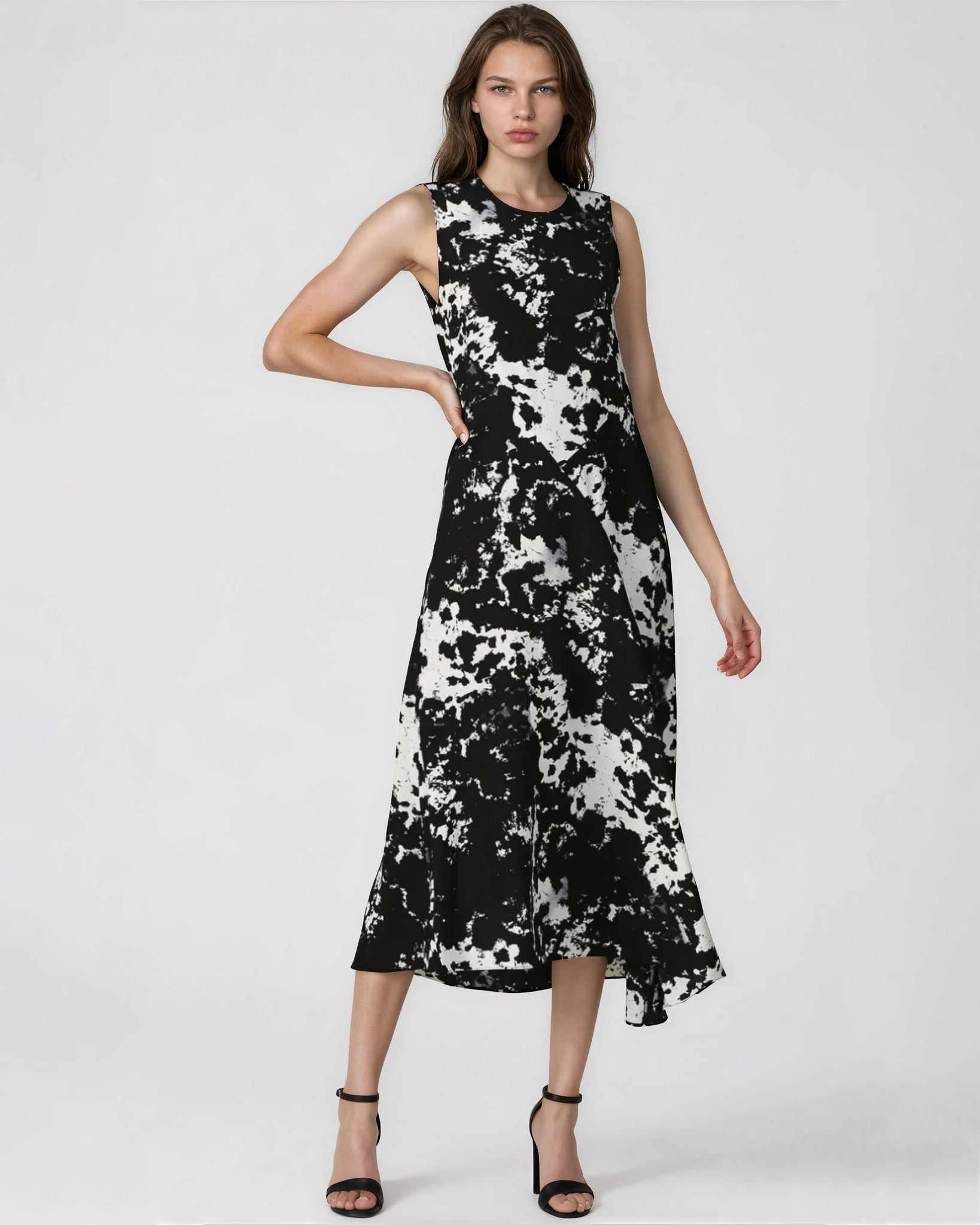 Victor Alfaro Collective Black and White Galaxy Printed Dress - Wind & Song