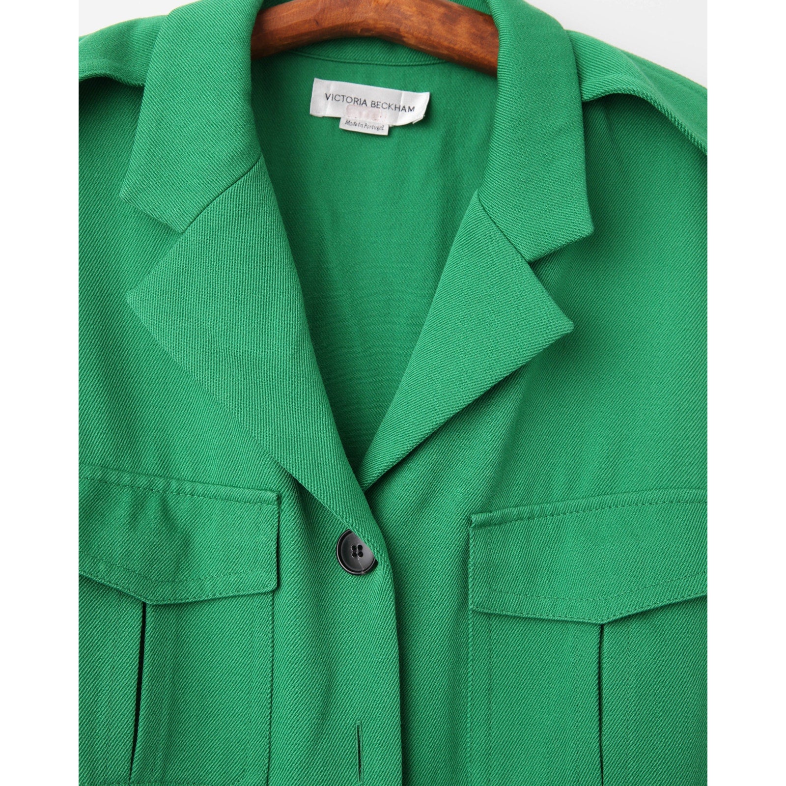 Victoria Beckham Belted Wool - gabardine Shirt Dress In Green - Wind & Song