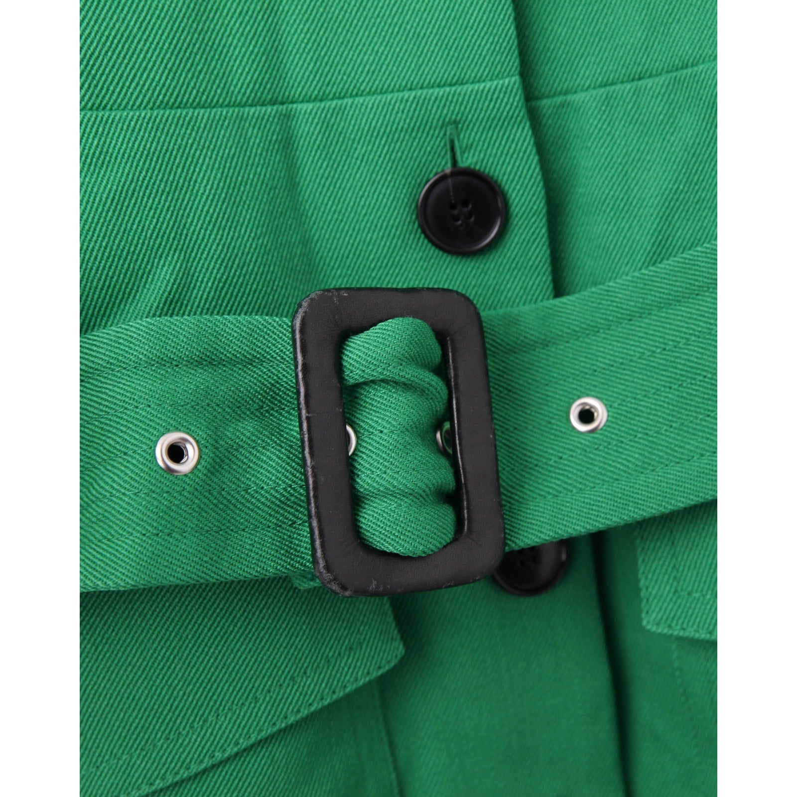 Victoria Beckham Belted Wool - gabardine Shirt Dress In Green - Wind & Song