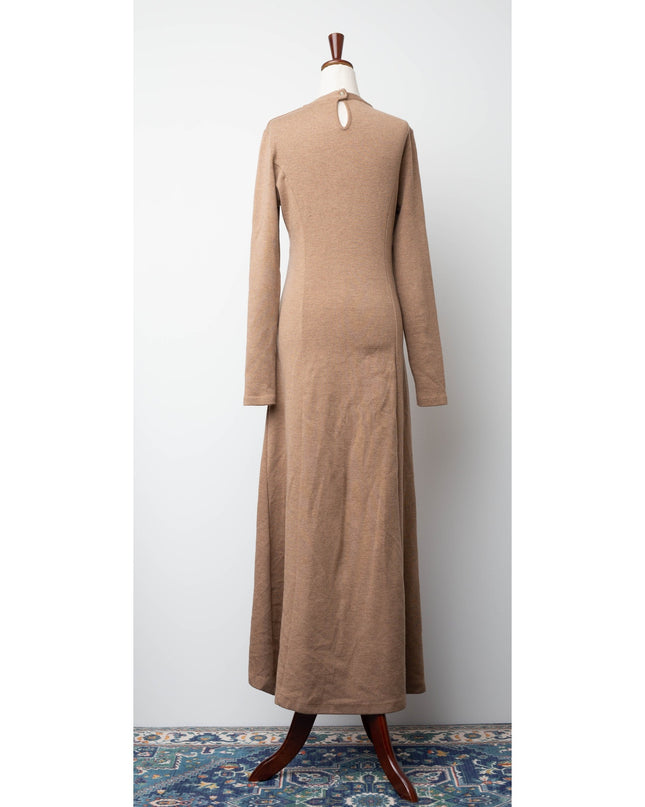 Rabanne Camel Knit Brown Wool Midi Dress