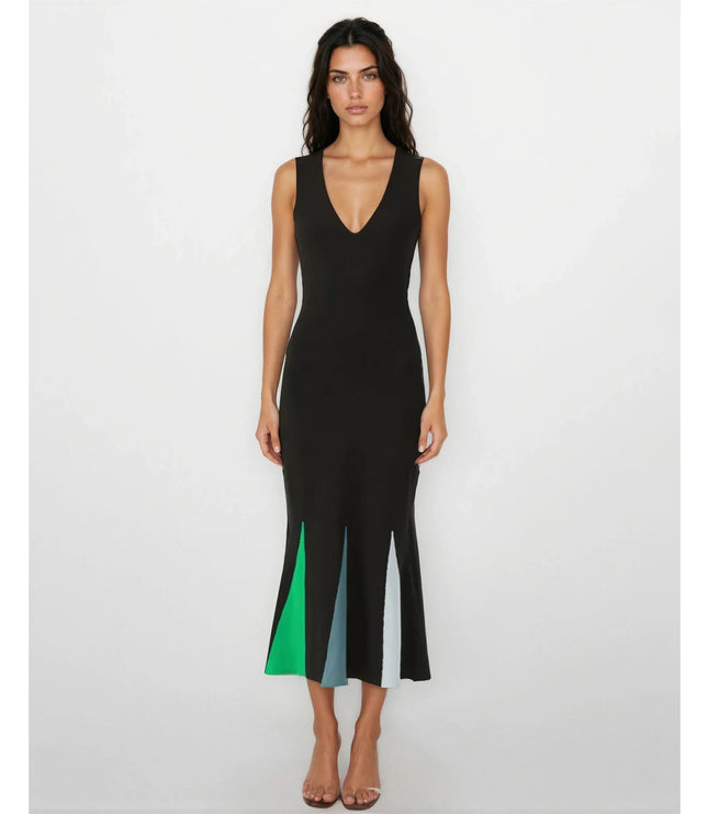 RHODE Riley Black V-Neck Cocktail Dress | Pre-Owned | Size XS