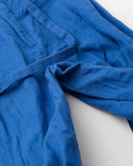 Eudon Choi x RTR Wide Leg Linen Trousers in Blue