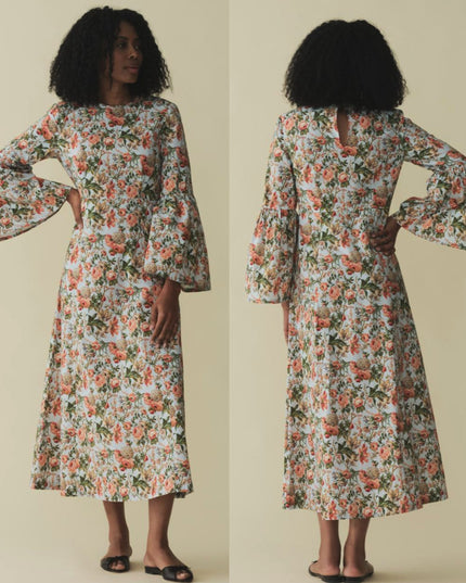 Doen NWT Noisette Maxi Dress Calico Garden Liberty Fabric Size S