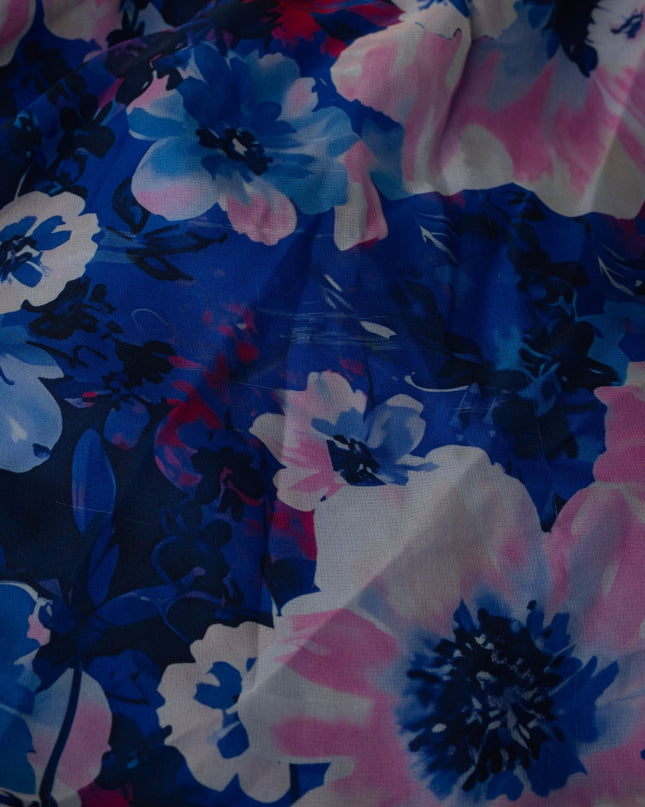 Ieena for Mac Duggal Blue Floral Cutout Gown