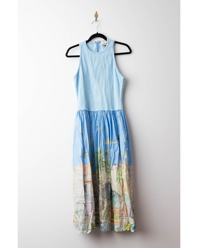 ALÉMAIS Blue Anouk Tank Midi Dress
