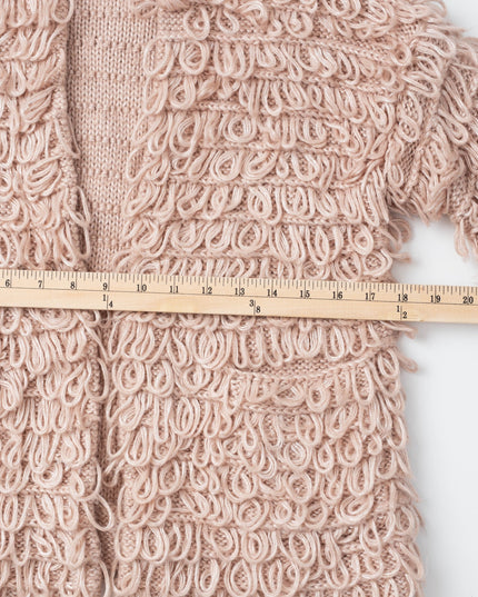The Great. The Short Monster Loop Knit Cardigan Sweater Open Front TanAIAI