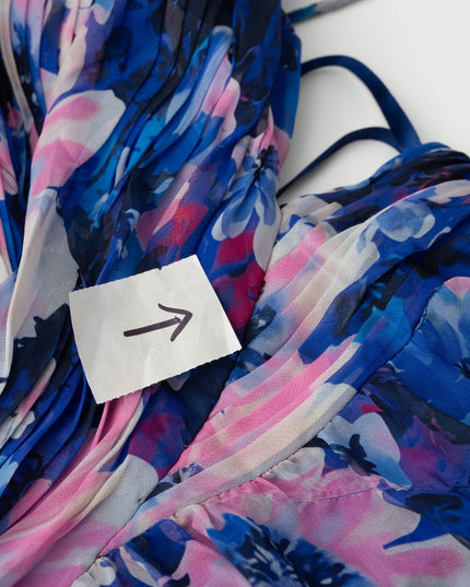 Ieena for Mac Duggal Blue Floral Cutout Gown