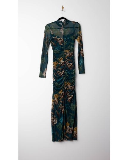 Black Halo Wendy Blue Floral Jersey Gown