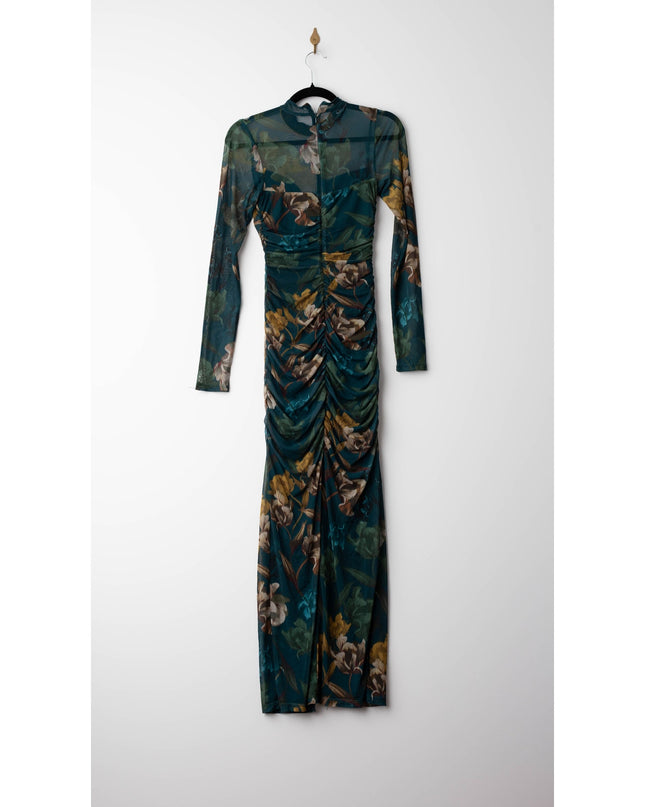 Black Halo Wendy Blue Floral Jersey Gown