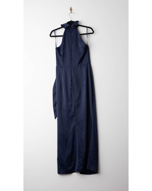 elle zeitoune Charlie High Neck Gown in Blue