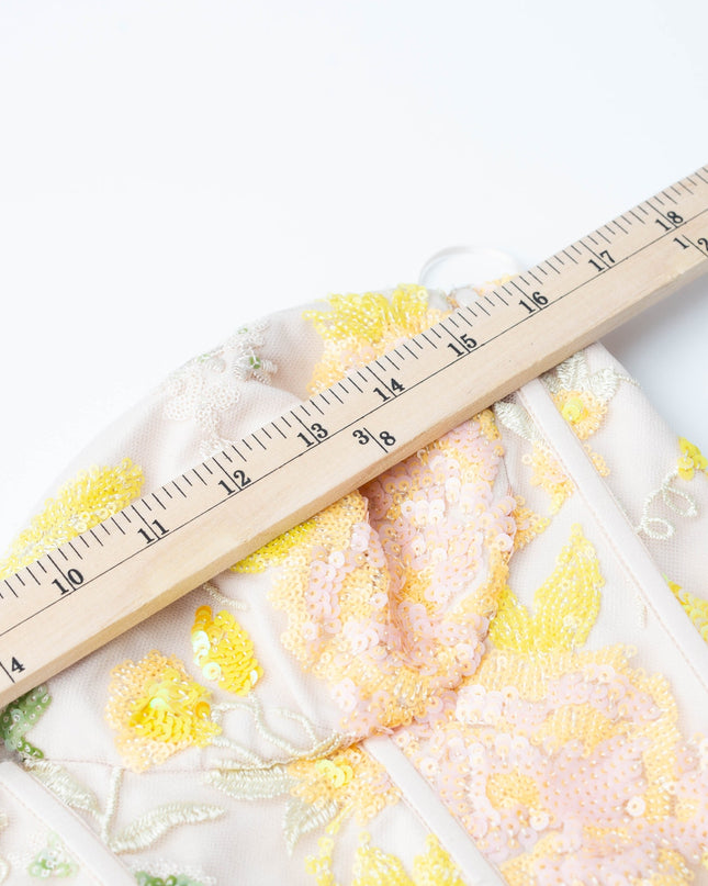 Dress The Population Yellow Floral Carina Dress