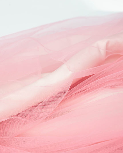 Badgley Mischka Pink One Shoulder Tulle Gown