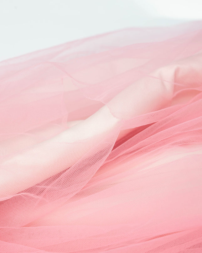 Badgley Mischka Pink One Shoulder Tulle Gown