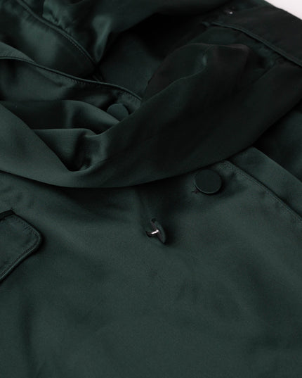 Silk Laundry Relaxed 100% Silk Blazer in Dark Green
