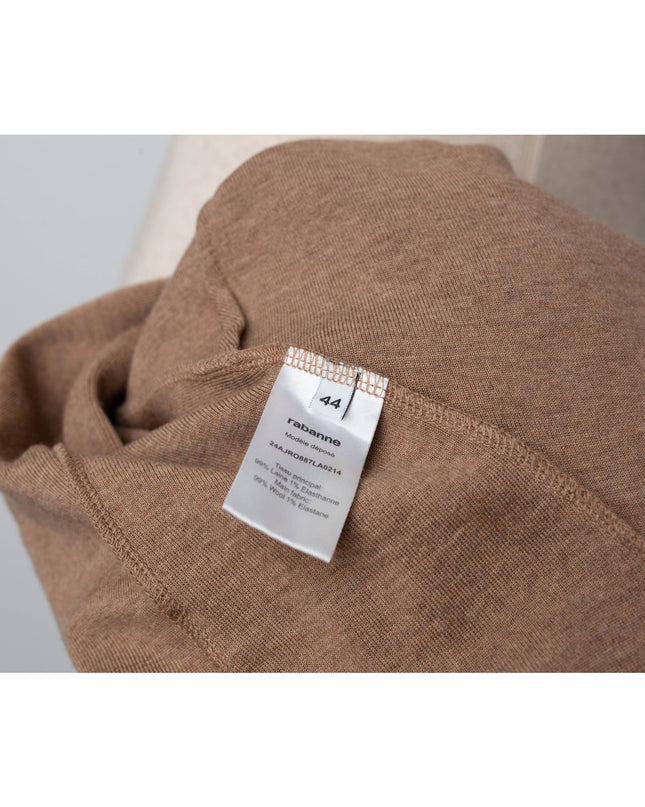 Rabanne Camel Knit Brown Wool Midi Dress