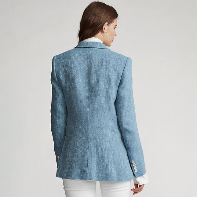 Polo Ralph Lauren Herringbone Linen-Blend Blazer - Size 2