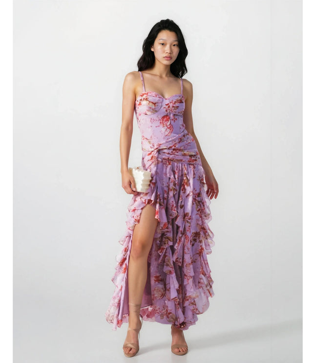 PatBO Floral Haze Flutter Maxi Dress Size 10 – Pink Formal Gown