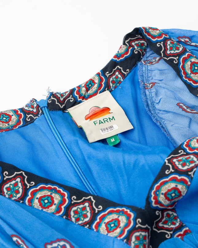 FARM Rio Anika Tiles Blue Maxi Dress