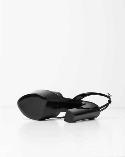Saint Laurent Jodie Patent Leather Platform Sandals – Black- Size 39 – NWT