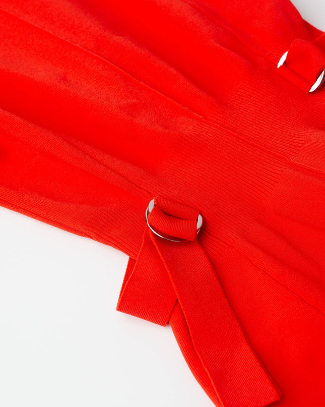 3.1 Phillip Lim Compact Rib Tulip Mini Dress in Red