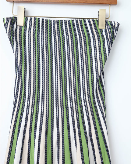 SIMKHAI Soleil Striped Knit-Jersey Midi Dress – Green – Size L- Pre-owned