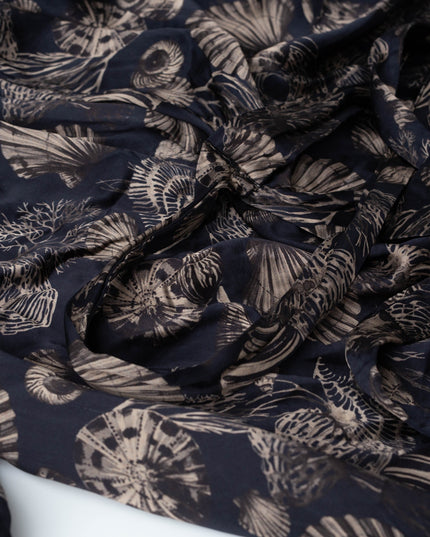 Co Puff Sleeve Black Printed Viscose Dress