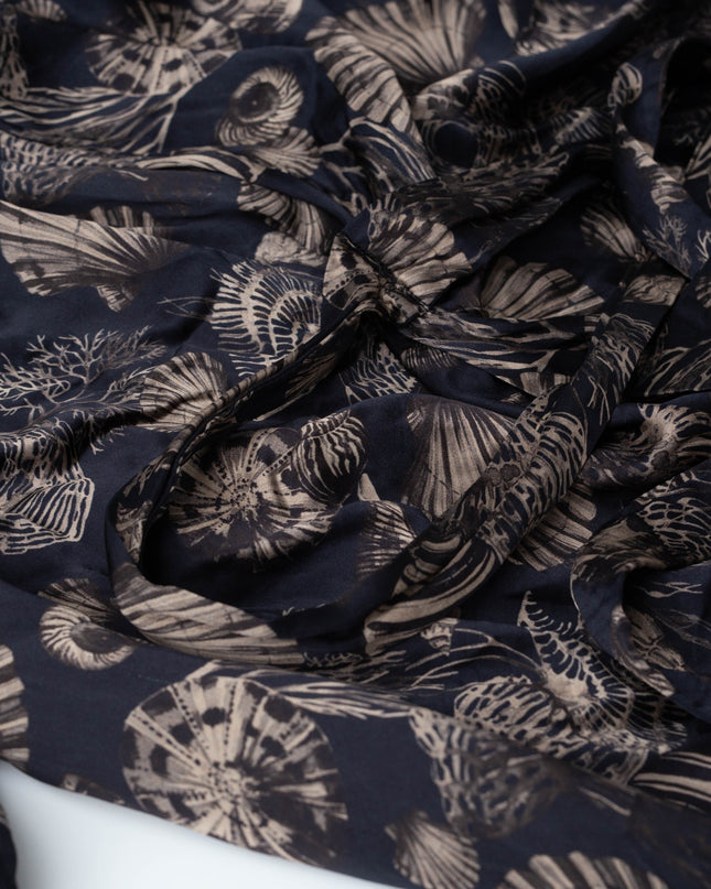 Co Puff Sleeve Black Printed Viscose Dress