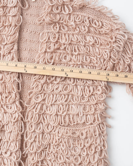 The Great. The Short Monster Loop Knit Cardigan Sweater Open Front TanAIAI
