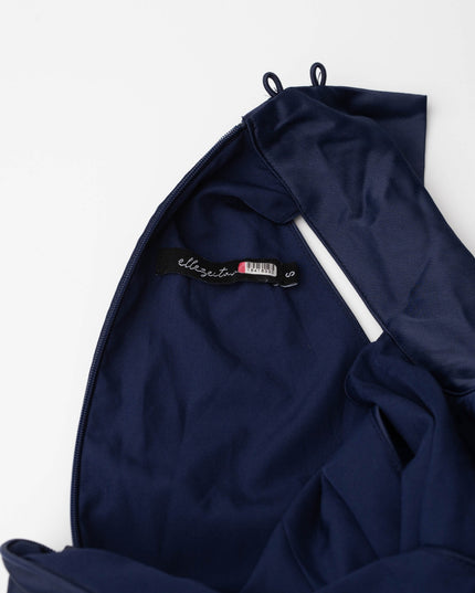 elle zeitoune Charlie High Neck Gown in Blue