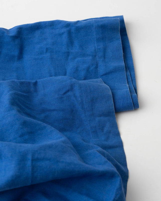 Eudon Choi x RTR Wide Leg Linen Trousers in Blue